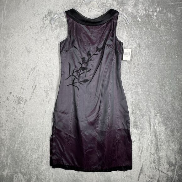 Rampage Dress Women 6 Purple  Embroidered Mesh Satin Mini 90s Y2K Vintage Witchy - Picture 2 of 9